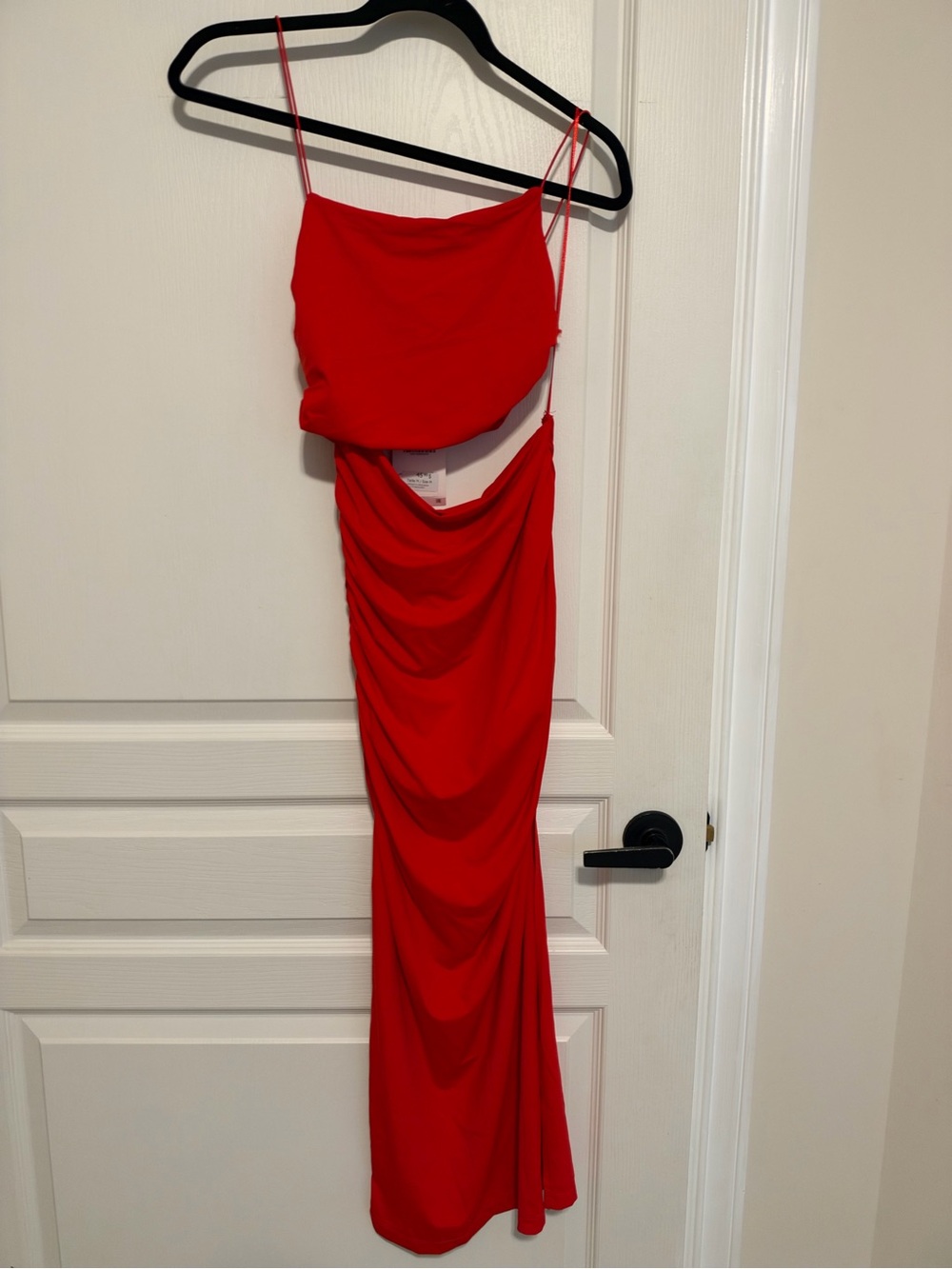 Zara Red Cowl Cutout Maxi Dress